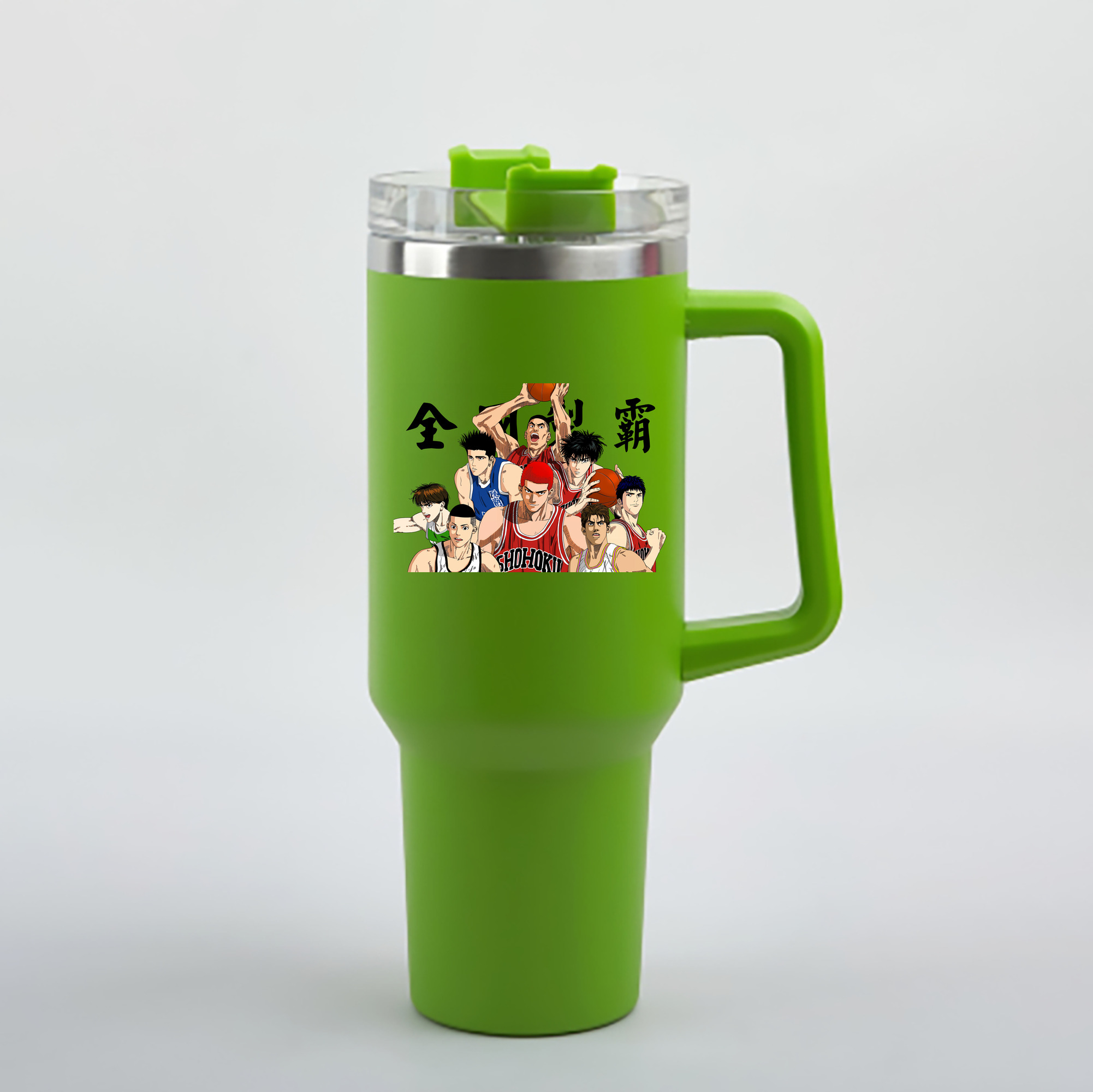 （画像用） SLAM DUNK／スラムダンク 1200mL車用タンブラー - クリスタルステッカー（プラスチックストロー付き）